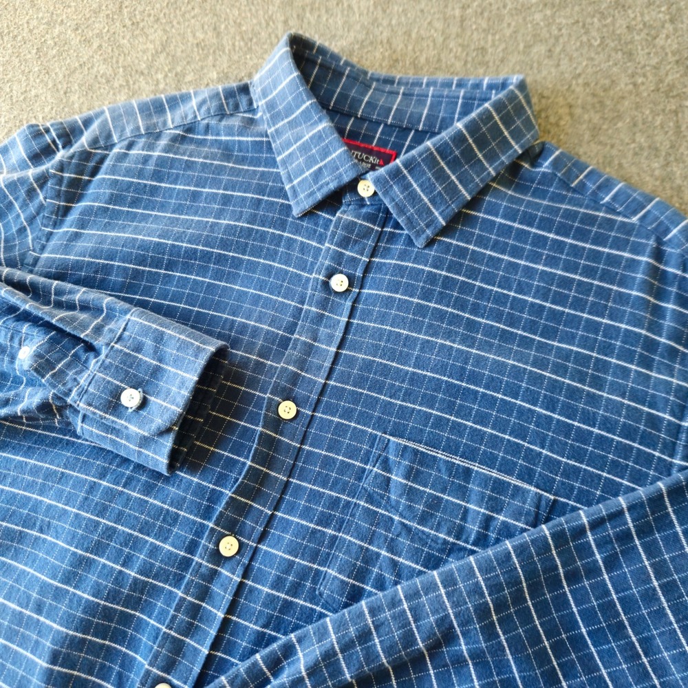 UNTUCKit Michelot Windowpane Plaid Cotton Flannel Shirt Mens XL Business Office